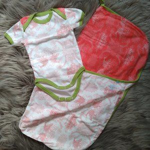 Chinese style baby blanket and onesie